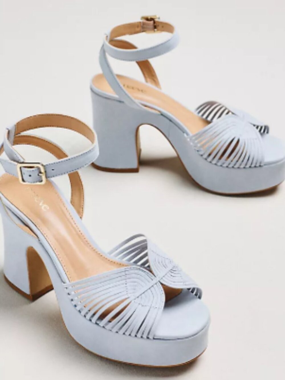 Light Blue Ankle-Strap Platform Sandals